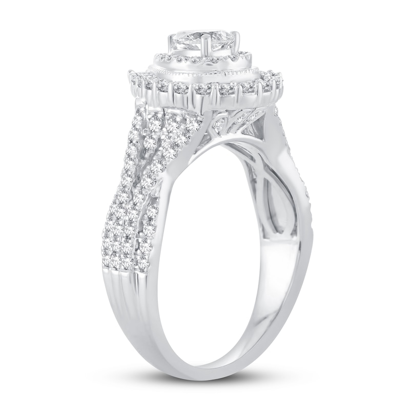 Main Image 2 of Diamond Engagement Ring 1 ct tw Pear/Round 14K White Gold