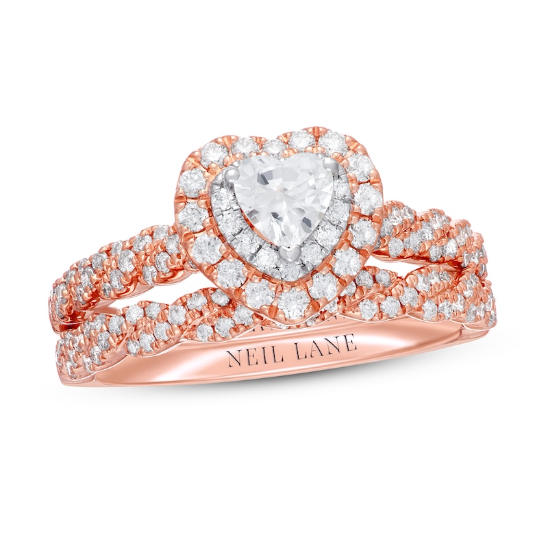 Main Image 1 of Neil Lane Heart-Shaped Diamond Bridal Set 7/8 ct tw 14K Two-Tone Gold