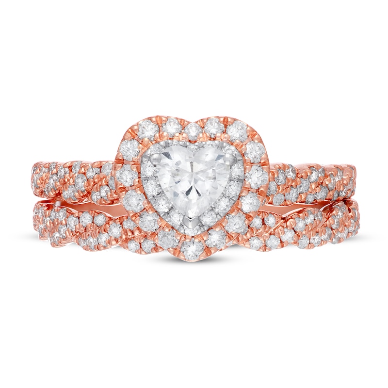Main Image 3 of Neil Lane Heart-Shaped Diamond Bridal Set 7/8 ct tw 14K Two-Tone Gold