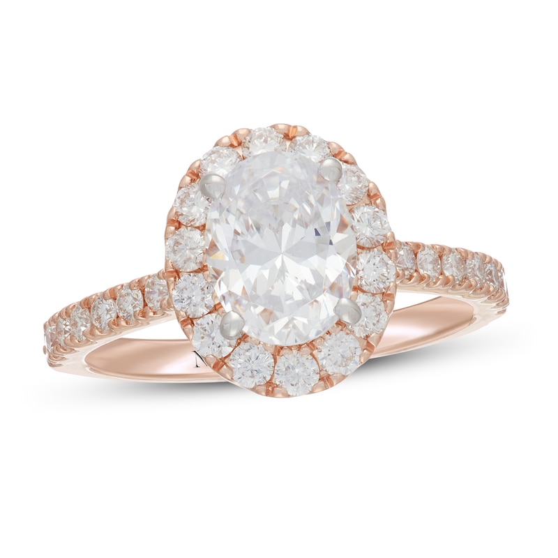 Main Image 1 of Neil Lane Diamond Engagement Ring 2-1/8 ct tw Oval/Round 14K Rose Gold