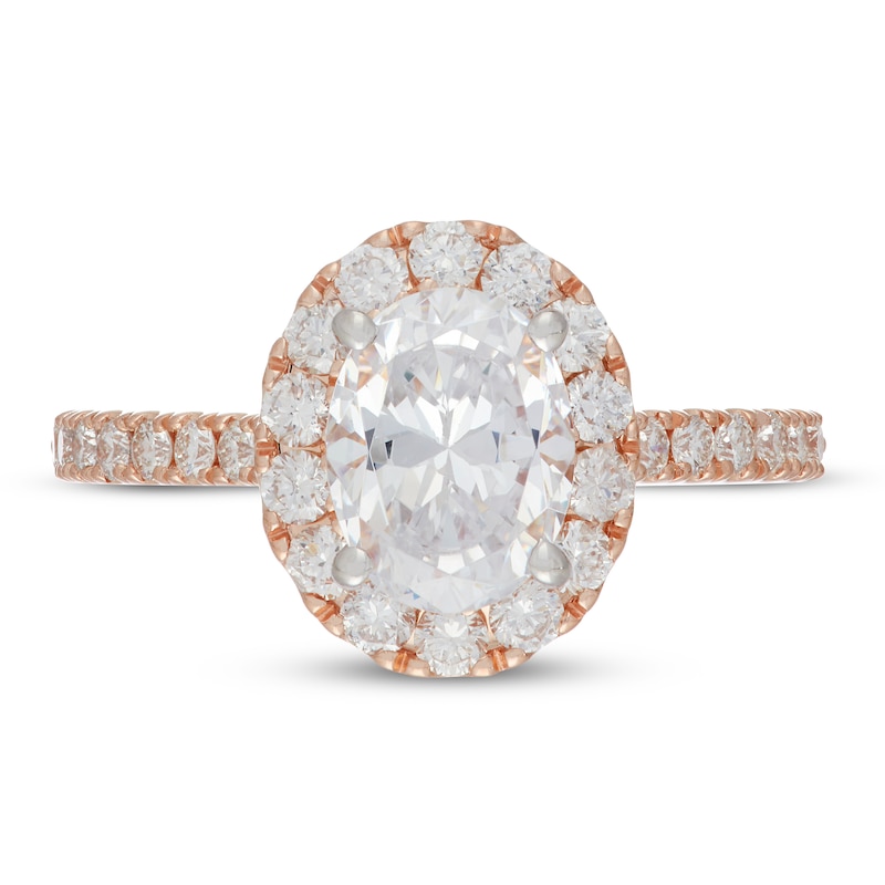 Main Image 3 of Neil Lane Diamond Engagement Ring 2-1/8 ct tw Oval/Round 14K Rose Gold