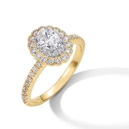 Neil Lane Diamond Engagement Ring 7/8 ct tw Oval/Round 14K Two-Tone Gold