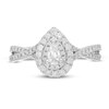 Neil Lane Diamond Engagement Ring 7/8 ct tw Pear/Round 14K White Gold