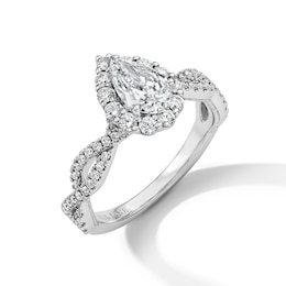 Neil Lane Diamond Engagement Ring 1-1/4 ct tw Pear/Round 14K White Gold