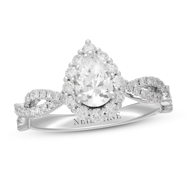 Main Image 1 of Neil Lane Diamond Engagement Ring 1-1/4 ct tw Pear/Round 14K White Gold