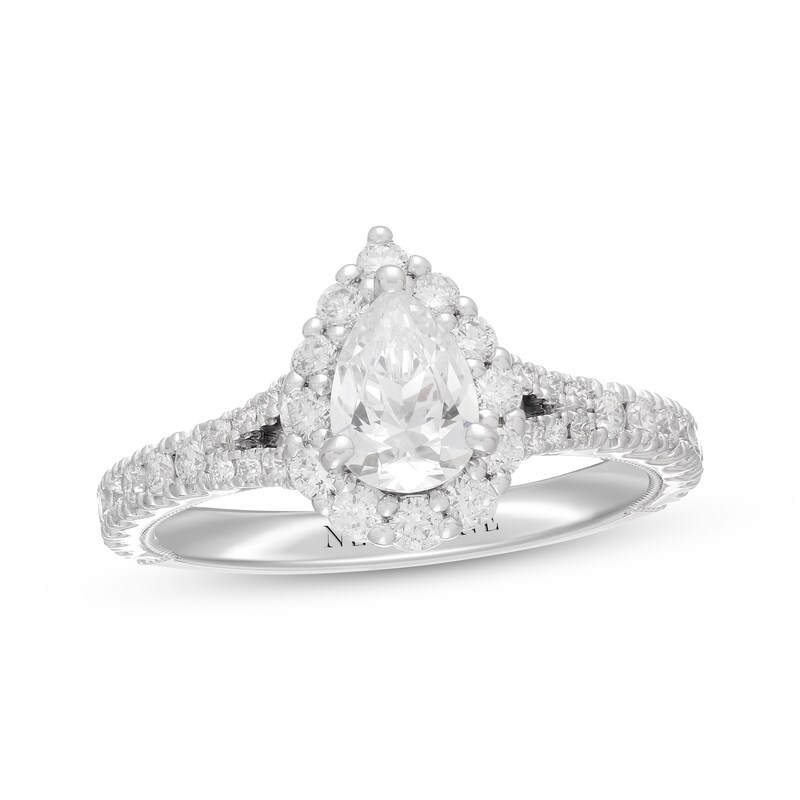 Neil Lane Diamond Engagement Ring 1-3/8 ct tw Pear/Round 14K White Gold