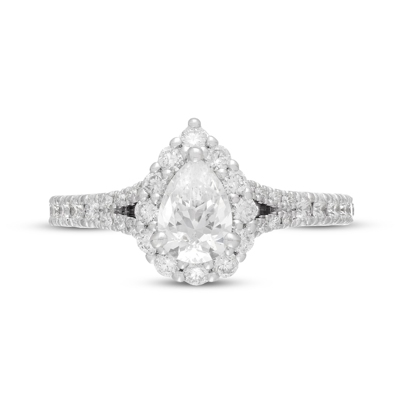 Neil Lane Diamond Engagement Ring 1-3/8 ct tw Pear/Round 14K White Gold