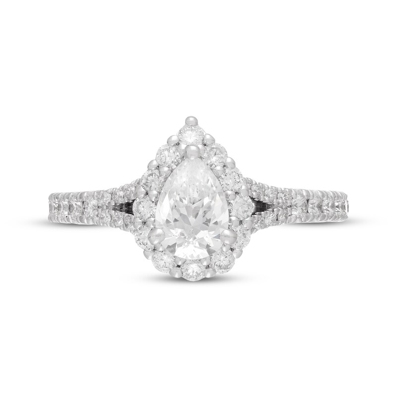 Neil Lane Diamond Engagement Ring 1-3/8 ct tw Pear/Round 14K White Gold