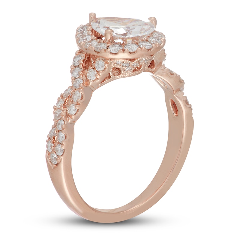 Neil Lane Diamond Engagement Ring 2-1/8 ct tw Pear/Round 14K Rose Gold