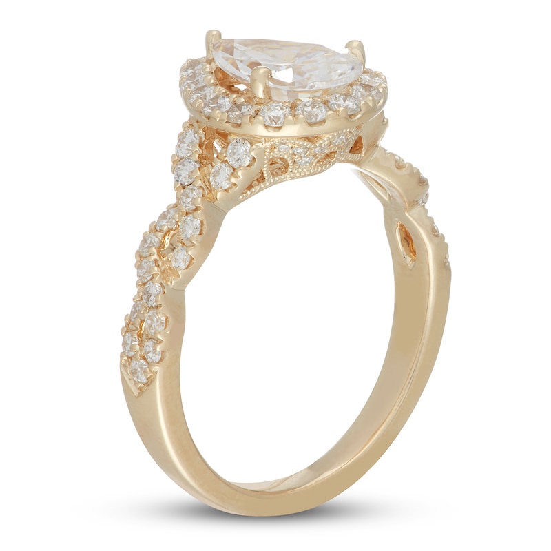 Main Image 2 of Neil Lane Diamond Engagement Ring 2-1/8 ct tw Pear/Round 14K Yellow Gold