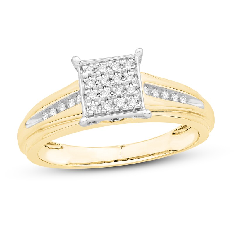 Diamond Engagement Ring 1/6 ct tw Round-cut 10K Yellow Gold