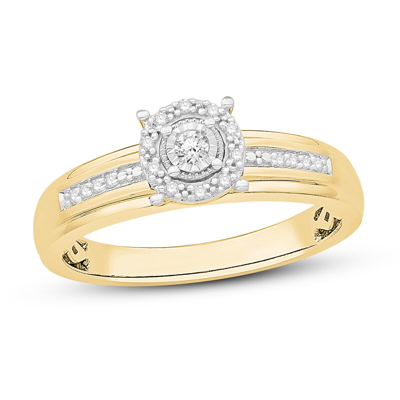Main Image 1 of Adore Diamond Engagement Ring 1/10 ct tw Round-cut 10K Yellow Gold