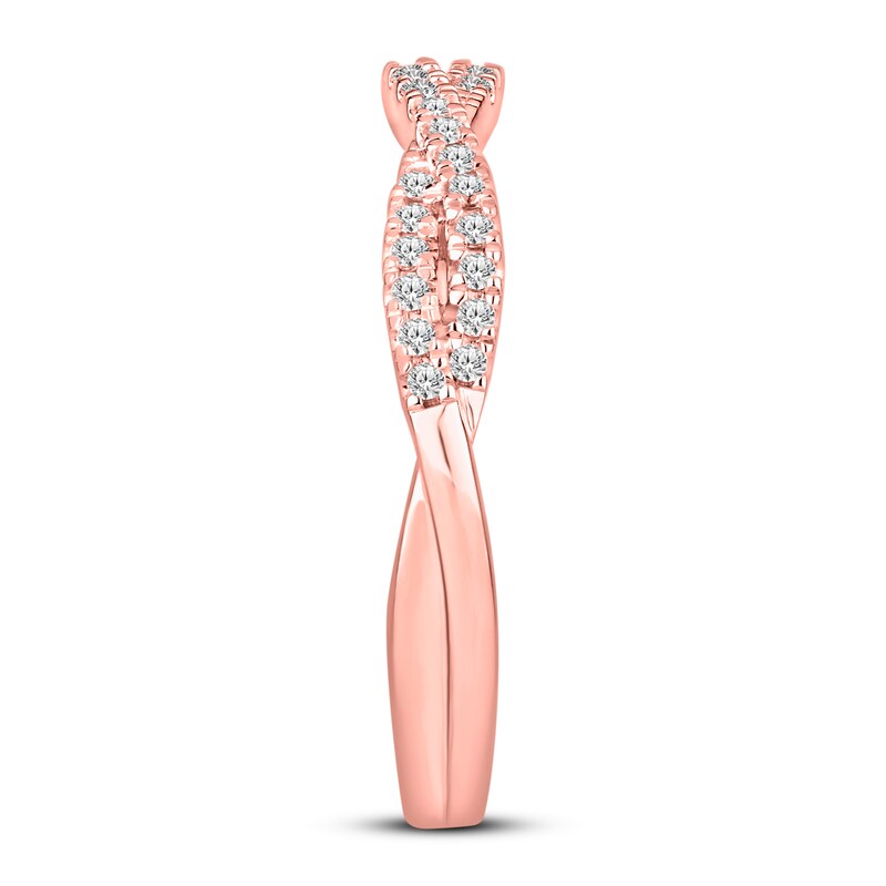 Main Image 3 of Diamond Anniversary Ring 1/4 ct tw Round-cut 14K Rose Gold