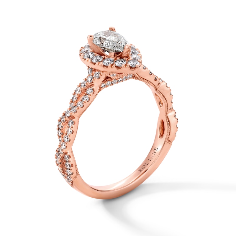 Main Image 2 of Neil Lane Diamond Engagement Ring 1-1/6 ct tw Pear/Round 14K Rose Gold