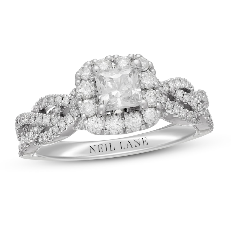 Main Image 1 of Neil Lane Diamond Engagement Ring 1-1/4 ct tw Princess/Round 14K White Gold