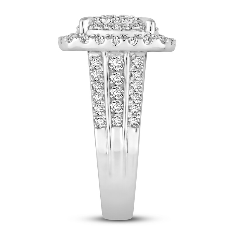 Multi-Diamond Engagement Ring 1-1/2 ct tw Round-cut 10K White Gold