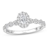 Diamond Engagement Ring 1/2 ct tw Oval/Round 14K White Gold