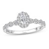Diamond Engagement Ring 1/2 ct tw Oval/Round 14K White Gold