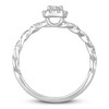 Diamond Engagement Ring 1/2 ct tw Oval/Round 14K White Gold