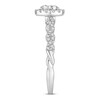 Diamond Engagement Ring 1/2 ct tw Oval/Round 14K White Gold