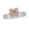 Thumbnail Image 0 of Neil Lane Square Emerald-cut Morganite Engagement Ring 3/8 ct tw Diamonds 14K White Gold