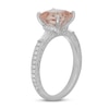 Thumbnail Image 1 of Neil Lane Square Emerald-cut Morganite Engagement Ring 3/8 ct tw Diamonds 14K White Gold