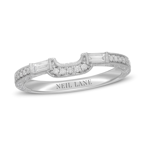 Neil Lane Diamond Wedding Band 1/3 ct tw Round & Baguette 14K White Gold