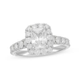 Neil Lane Diamond Engagement Ring 2-1/4 ct tw Radiant & Round 14K White Gold