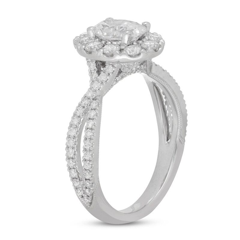 Neil Lane Diamond Engagement Ring 1-3/4 ct tw Oval & Round 14K White Gold