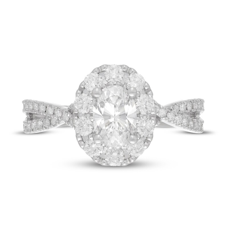Neil Lane Diamond Engagement Ring 1-3/4 ct tw Oval & Round 14K White Gold