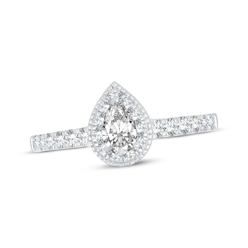 Main Image 1 of Adore Diamond Engagement Ring 5/8 ct tw Pear/Round 14K White Gold