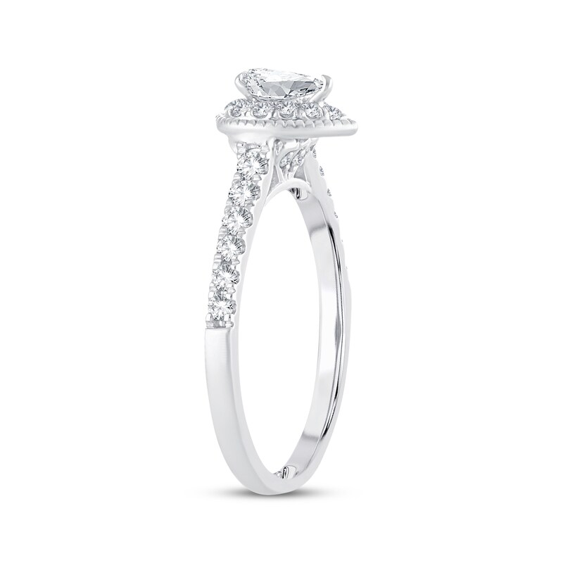 Main Image 2 of Adore Diamond Engagement Ring 5/8 ct tw Pear/Round 14K White Gold
