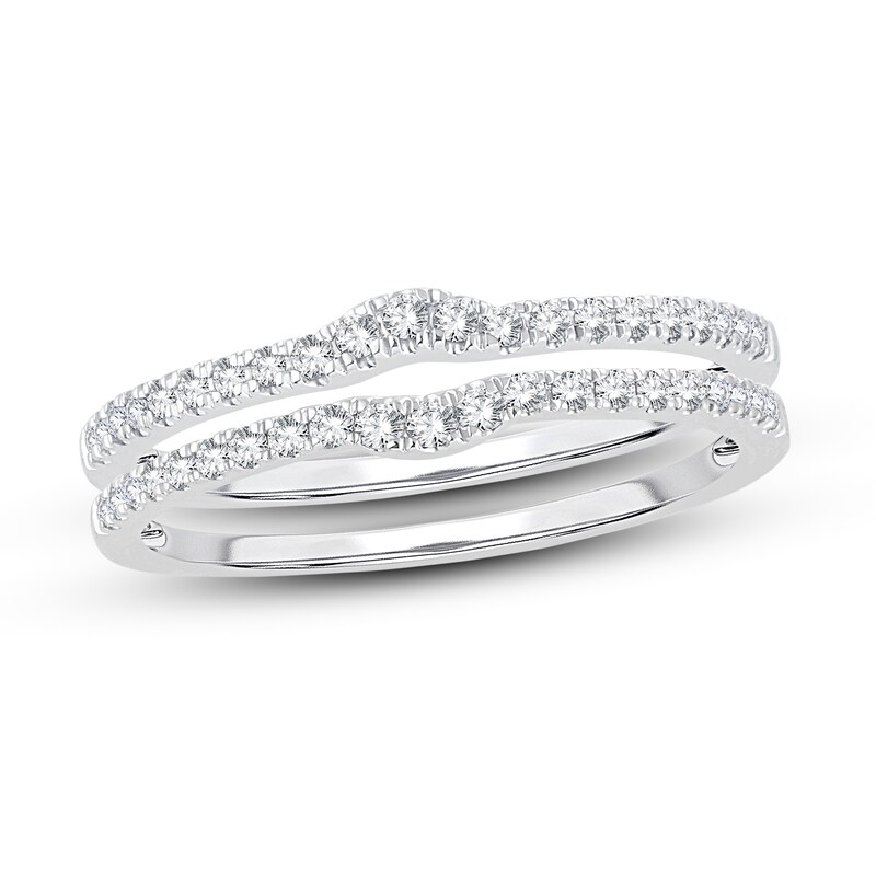 Double Wedding Band 1/4 ct tw Diamonds 14K White Gold