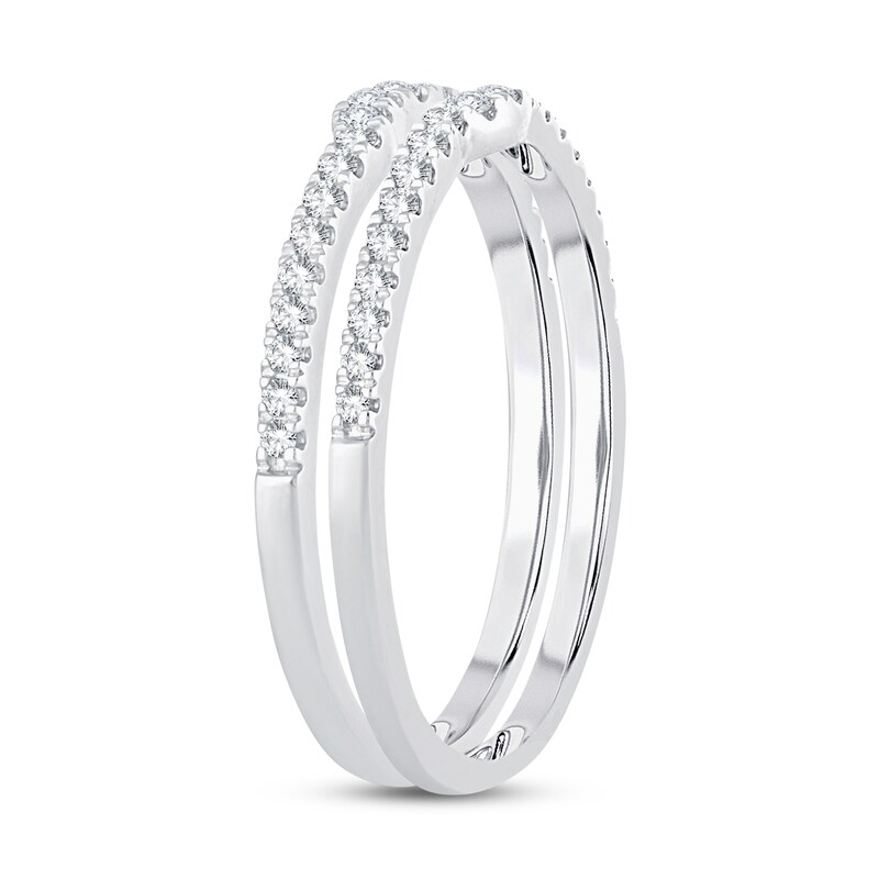 Double Wedding Band 1/4 ct tw Diamonds 14K White Gold