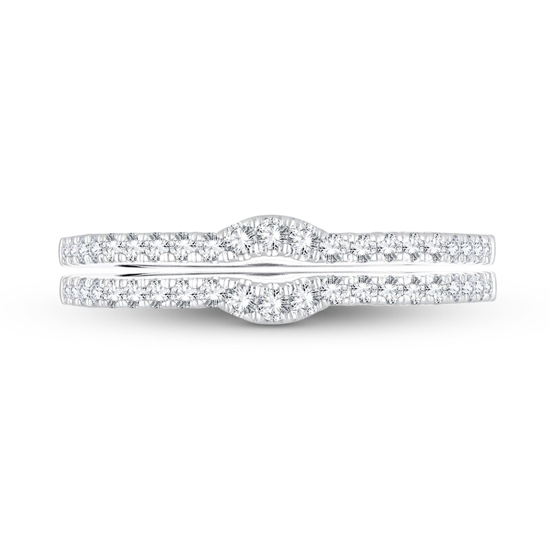 Double Wedding Band 1/4 ct tw Diamonds 14K White Gold