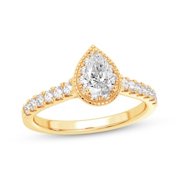 Adore Diamond Engagement Ring 5/8 ct tw Pear/Round 14K Yellow Gold