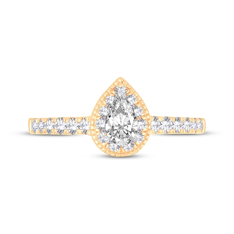 Main Image 3 of Adore Diamond Engagement Ring 5/8 ct tw Pear/Round 14K Yellow Gold