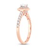 Thumbnail Image 2 of Adore Diamond Engagement Ring 5/8 ct tw Princess/Round 14K Rose Gold