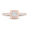 Thumbnail Image 3 of Adore Diamond Engagement Ring 5/8 ct tw Princess/Round 14K Rose Gold