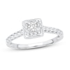 Thumbnail Image 1 of Adore Diamond Engagement Ring 5/8 ct tw Princess/Round 14K White Gold