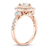 Diamond Engagement Ring 1-1/4 ct tw Emerald & Round-cut 14K Rose Gold
