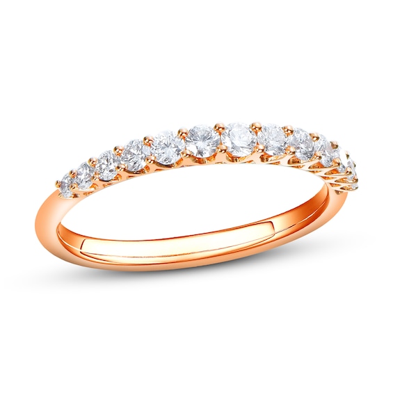 Diamond Wedding Band 3/8 ct tw Round-cut 14K Rose Gold