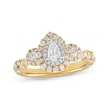 Thumbnail Image 1 of Adore Diamond Engagement Ring 3/4 ct tw Pear/Round 14K Yellow Gold