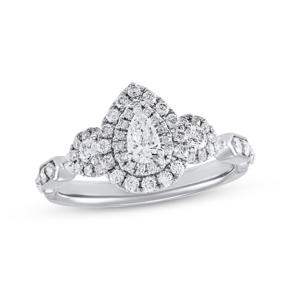 Adore Diamond Engagement Ring 3/4 ct tw Pear/Round 14K White Gold