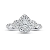 Diamond Engagement Ring 3/4 ct tw Pear/Round 14K White Gold