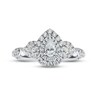 Diamond Engagement Ring 3/4 ct tw Pear/Round 14K White Gold