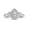 Thumbnail Image 2 of Diamond Engagement Ring 3/4 ct tw Pear/Round 14K White Gold