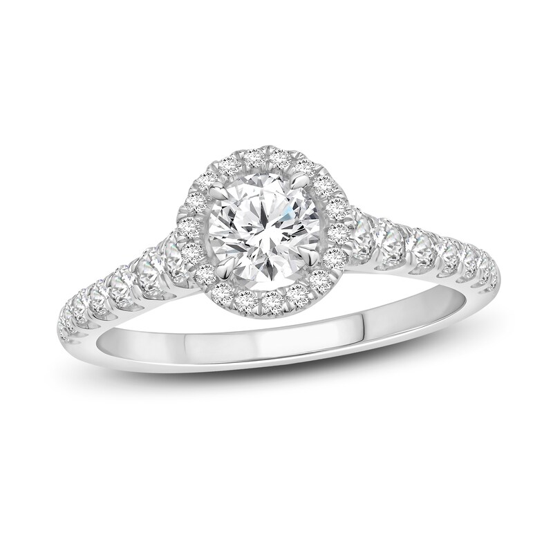 Diamond Engagement Ring 7/8 ct tw Round-cut 14K White Gold
