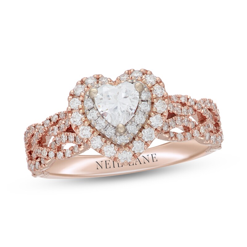 Main Image 1 of Neil Lane Diamond Engagement Ring 7/8 ct tw Heart & Round-Cut 14K Two-Tone Gold