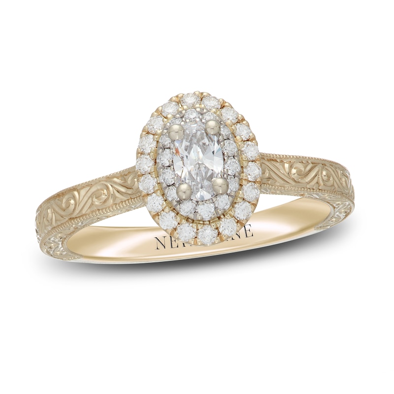 Main Image 1 of Neil Lane Diamond Engagement Ring 1/2 ct tw Oval & Round 14K Two-Tone Gold